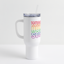 Load image into Gallery viewer, WHS Pride Rainbow 40 oz Travel Tumbler - white