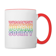 Load image into Gallery viewer, WHS Pride Rainbow Contrast Coffee Mug - white/red