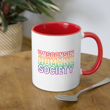 Load image into Gallery viewer, WHS Pride Rainbow Contrast Coffee Mug - white/red