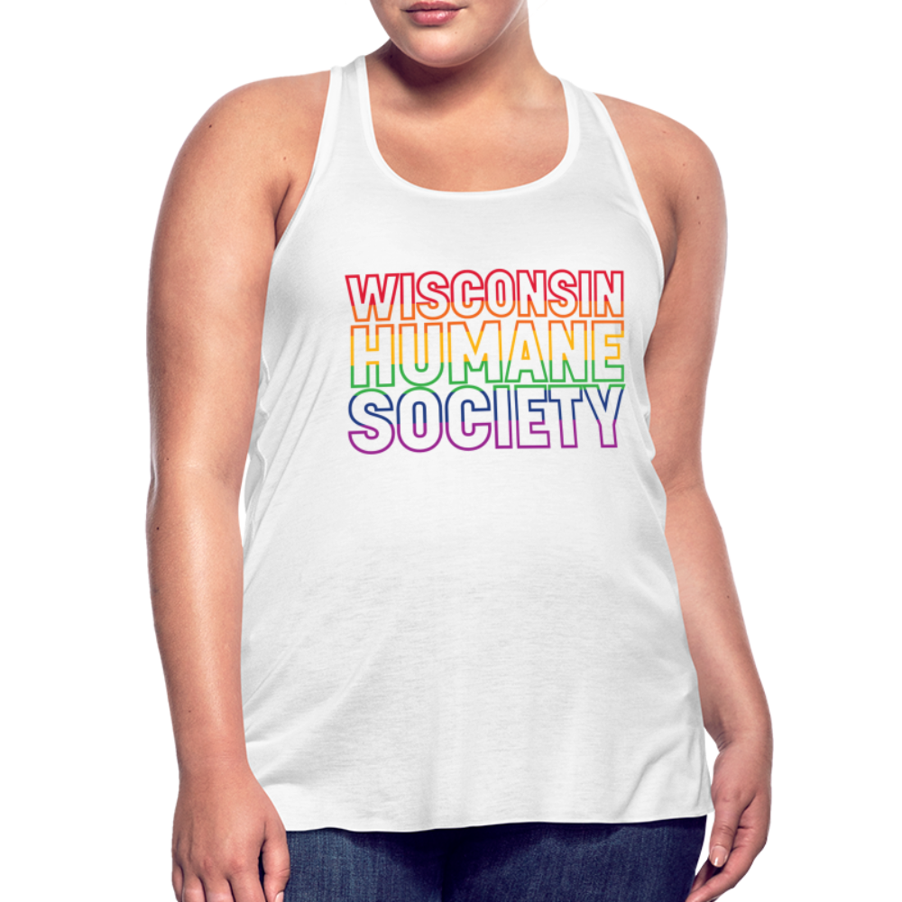 WHS Pride Rainbow Flowy Tank Top by Bella - white