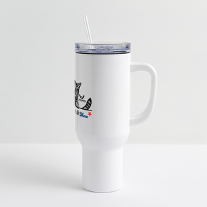 Red White & Mew 40 oz Travel Tumbler - white