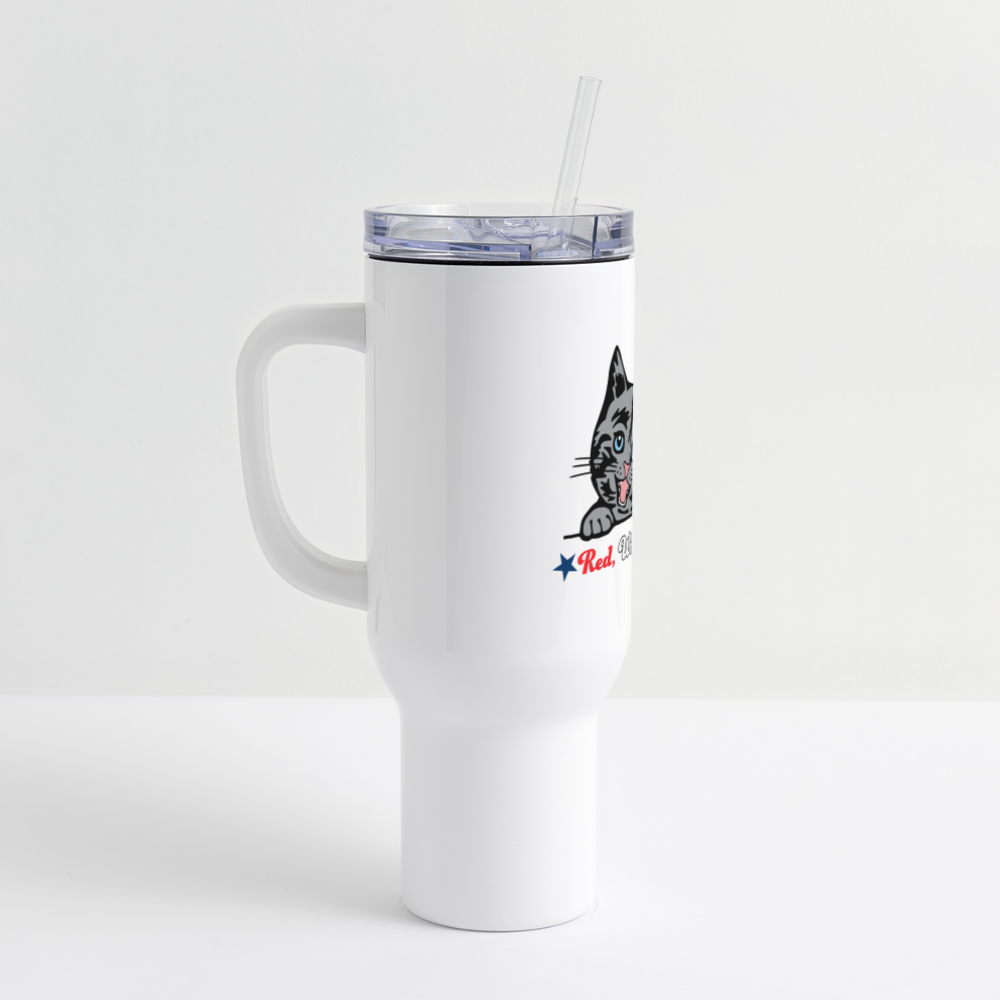 
                  
                    Red White & Mew 40 oz Travel Tumbler - white
                  
                