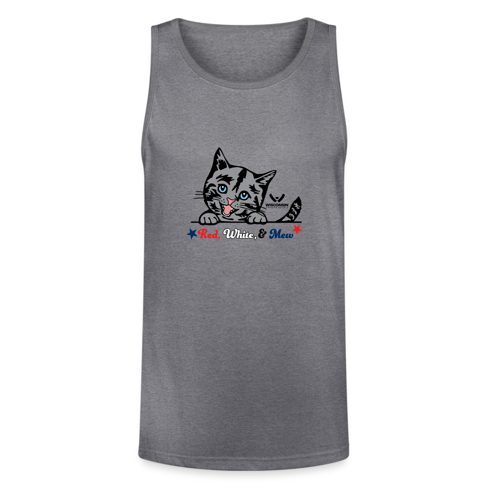 Red White & Mew Tri-Blend Organic Tank - heather gray