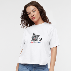 Red White & Mew Boxy Tee - white