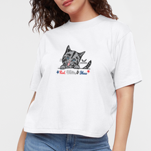 Load image into Gallery viewer, Red White &amp; Mew Boxy Tee - white