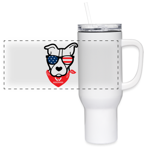 USA Dog 40 oz Travel Tumbler - white