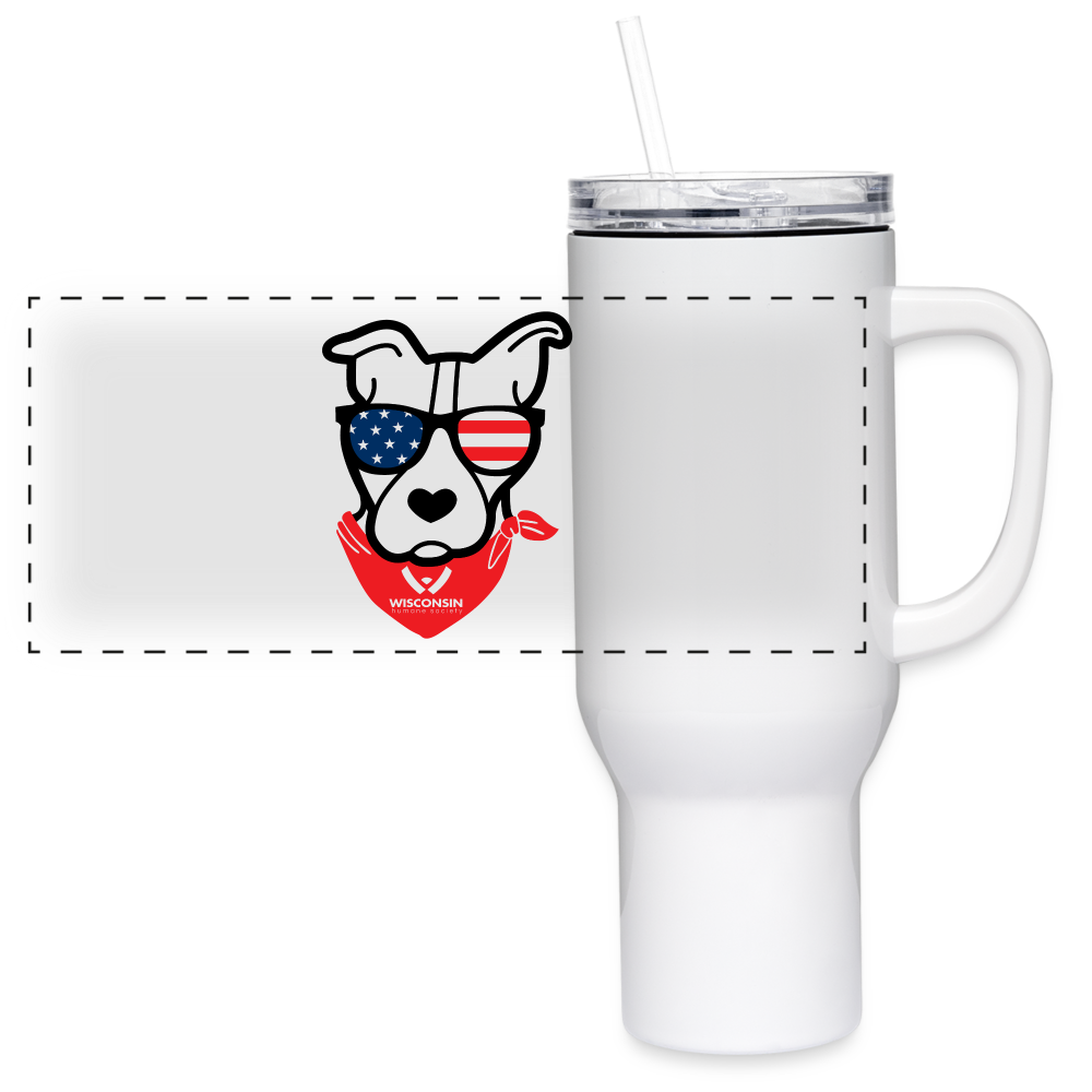 USA Dog 40 oz Travel Tumbler - white