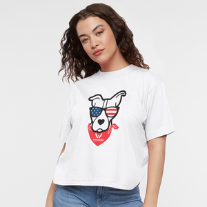 USA Dog Boxy Tee - white