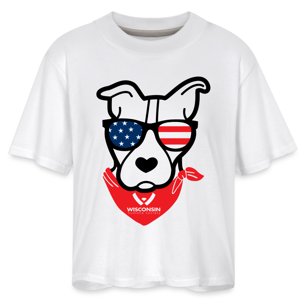 USA Dog Boxy Tee - white