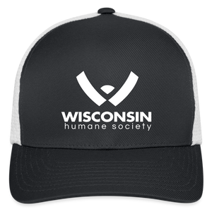 WHS Logo Flexfit Baseball Cap - dark gray/white