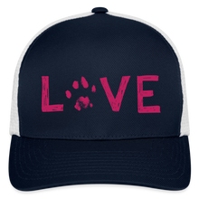 Load image into Gallery viewer, Love Pawprint Flexfit Baseball Cap - navy/white