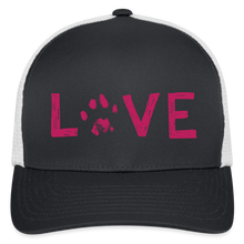 Load image into Gallery viewer, Love Pawprint Flexfit Baseball Cap - dark gray/white