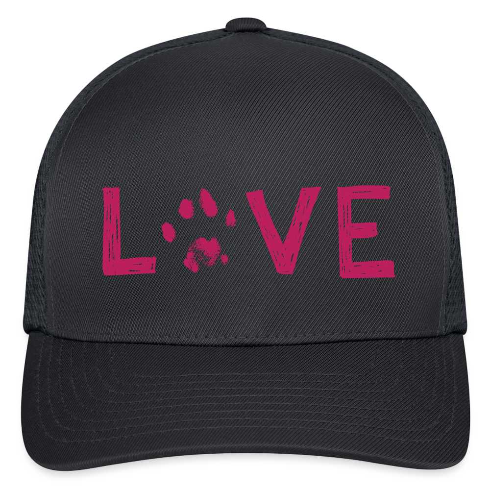 Love Pawprint Flexfit Baseball Cap - charcoal