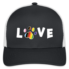 Load image into Gallery viewer, Pride Love Flexfit Baseball Cap - dark gray/white