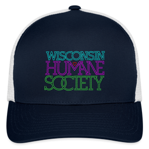 WHS 1987 Neon Logo Flexfit Baseball Cap - navy/white