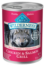 Load image into Gallery viewer, Blue Buffalo Wilderness High-Protein Grain-Free Chicken &amp; Salmon Grill Adult Canned Dog Food