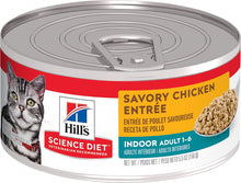 Load image into Gallery viewer, Hill&#39;s Science Diet Adult Indoor Savory Chicken Entree Canned Cat Food