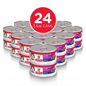 Hill's Science Diet Adult 7+ Savory Beef Entree Canned Cat Food