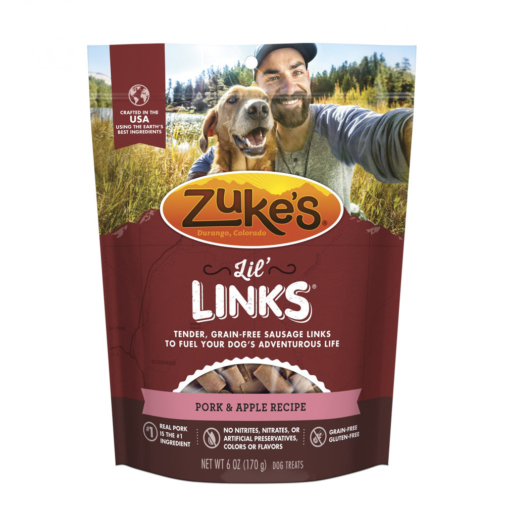 Zukes Lil' Links Grain Free Pork and Apple Recipe for Dogs