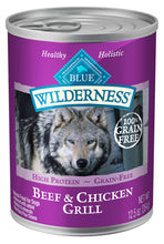 Load image into Gallery viewer, Blue Buffalo Wilderness High-Protein Grain-Free Beef &amp; Chicken Grill Adult Canned Dog Food