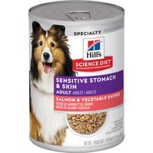 Load image into Gallery viewer, Hill&#39;s Science Diet Adult Sensitive Stomach &amp; Skin Salmon &amp; Vegetable Entree Canned Dog Food