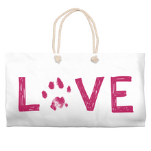 Load image into Gallery viewer, Love Pawprint Weekender Totes