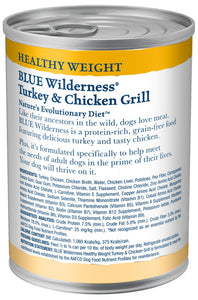Blue Buffalo Wilderness Healthy Weight High-Protein Grain-Free Turkey & Chicken Grill Adult Canned Dog Food
