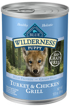 Load image into Gallery viewer, Blue Buffalo Wilderness High-Protein Grain-Free Turkey &amp; Chicken Grill Puppy Canned Dog Food