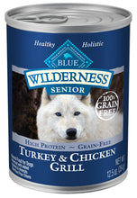 Load image into Gallery viewer, Blue Buffalo Wilderness High-Protein Grain-Free Turkey &amp; Chicken Grill Senior Canned Dog Food