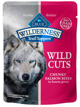 Load image into Gallery viewer, Blue Buffalo Wilderness Wild Cuts Trail Toppers Chunky Salmon Bites in Hearty Gravy Dog Food Pouches