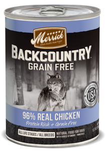 Merrick Backcountry Grain Free Backcountry 96% Chicken Recipe Canned Dog Food