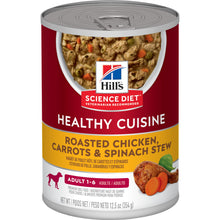 Load image into Gallery viewer, Hill&#39;s Science Diet Healthy Cuisine Adult 7+ Roasted Chicken, Carrots, &amp; Spinach Stew Canned Dog Food