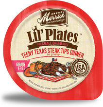 Load image into Gallery viewer, Merrick Lil&#39; Plates Small Breed Grain Free Teeny Texas Steak Tips Dog Food Tray