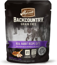 Load image into Gallery viewer, Merrick Backcountry Grain Free Real Rabbit Cuts Recipe Cat Food Pouch