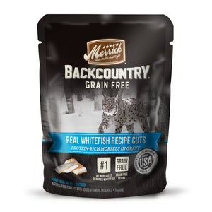 Merrick Backcountry Grain Free Real Whitefish Cuts Recipe Cat Food Pouch
