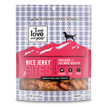 Load image into Gallery viewer, I And Love And You Nice Jerky Grain Free Chicken &amp; Salmon Dog Treats