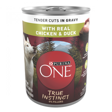 Load image into Gallery viewer, Purina ONE SmartBlend True Instinct Grain Free Chicken &amp; Duck Tender Cuts in Gravy Canned Dog Food