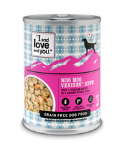 Load image into Gallery viewer, I And Love And You Grain Free Moo Moo Venison Stew Canned Dog Food