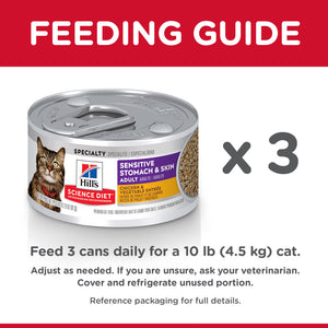 Hill's Science Diet Adult Sensitive Stomach & Skin Chicken & Vegetable Entree Canned Cat Food