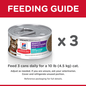 Hill's Science Diet Adult Sensitive Stomach & Skin Tuna & Vegetable Entree Canned Cat Food
