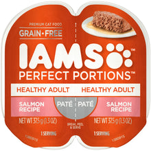 Load image into Gallery viewer, Iams Perfect Portions Healthy Adult Salmon Pate Wet Cat Food Tray
