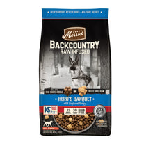 Load image into Gallery viewer, Merrick Backcountry Grain Free Dry Adult Dog Food, Kibble With Freeze Dried Raw Pieces Heros Banquet Recipe
