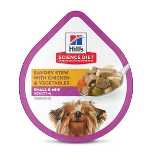 Hill's Science Diet Adult Small Paws Savory Stew with Chicken & Vegetables Dog Food Trays