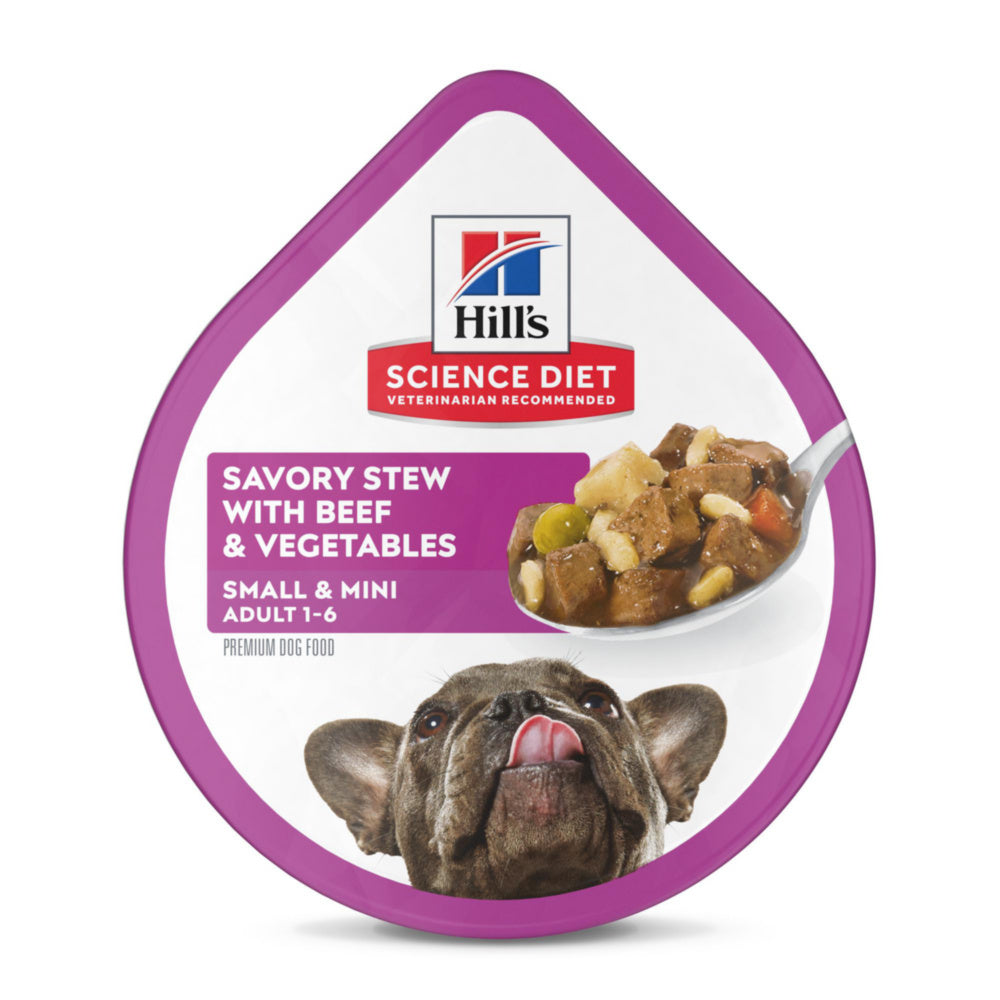 Hill's Science Diet Adult Small Paws Savory Stew with Beef & Vegetables Dog Food Trays