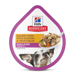 Hill's Science Diet Adult 7+ Small Paws Savory Stew with Chicken & Vegetables Dog Food Trays