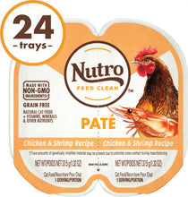 Load image into Gallery viewer, Nutro Perfect Portions Adult Grain Free Chicken and Shrimp Pate Wet Cat Food Trays