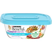 Load image into Gallery viewer, Beneful Chopped Blends With Beef, Carrots, Peas &amp; Barley Wet Dog Food Tubs