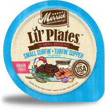 Load image into Gallery viewer, Merrick Lil&#39; Plates Grain Free Surfin &amp; Turfin Supper in Gravy Dog Food Tray