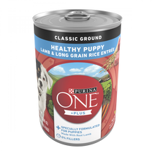 Load image into Gallery viewer, Purina ONE SmartBlend Classic Healthy Puppy Ground Lamb &amp; Long Grain Rice Canned Dog Food