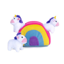 Load image into Gallery viewer, ZippyPaws Zippy Burrow Unicorns Rainbow Puzzle Dog Toy